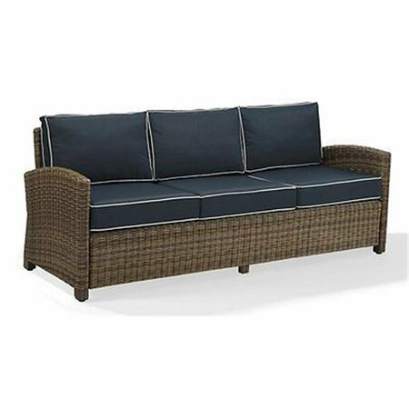 MODERN MARKETING CONCEPTS Bradenton Sofa with Navy Cushions KO70049WB-NV